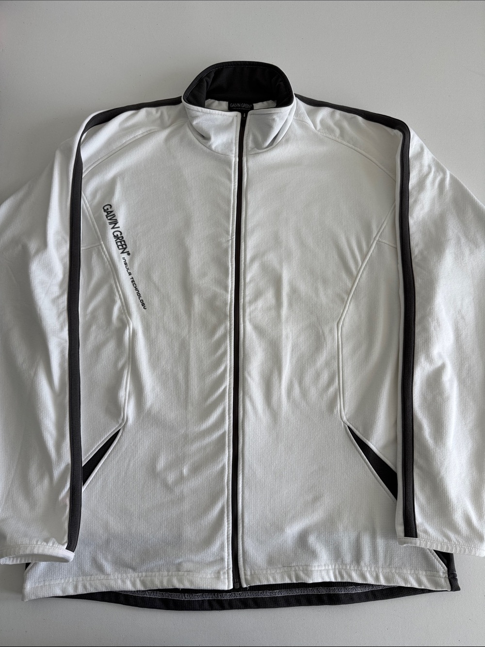 Galvin Green Insula Premium Full-Zip Golf Jacket / Mid-Layer – White/Grey